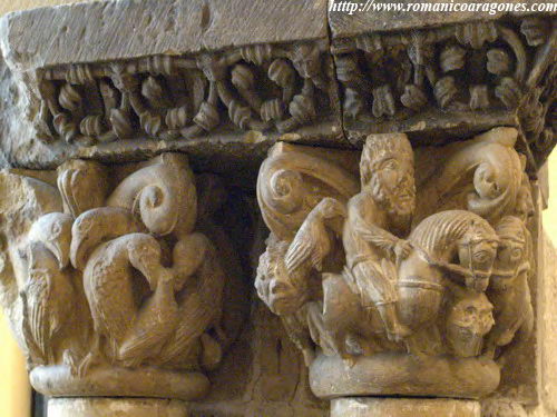 DETALLE DE LOS CAPITELES DEL VANO DE SAN PEDRO DE DUEÑAS